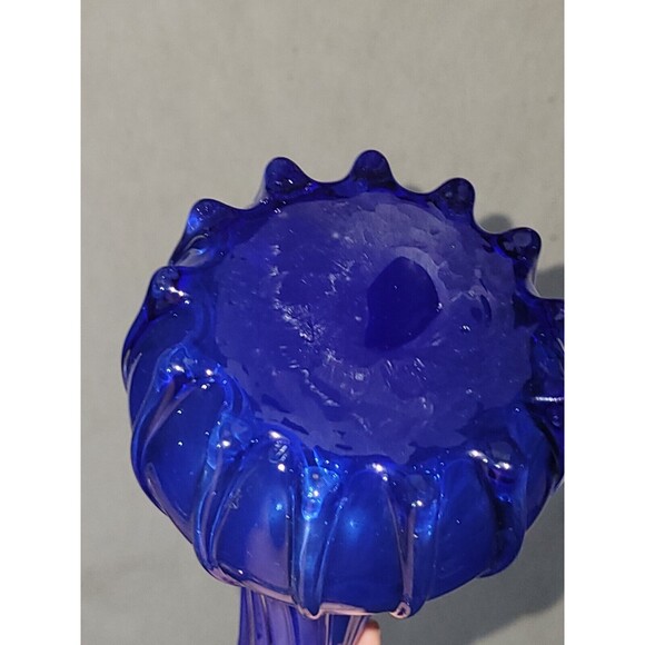 '60s VTG Murano Cobalt Blue Jack In The Pulpit Soliflore Vase Handblown Glass - Picture 8 of 16